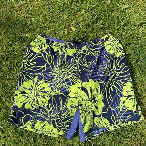 Sand & Sun Mens Swim Shorts Size XL Green blue Floral Lined Beach surf trunks